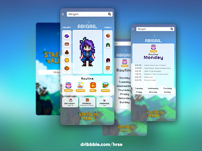 Stardew Valley's wiki app adobexd app daily ui design game gamedesign gameinterface games layout product design stardewvalley ui ui ux ui ux dailychallenge ux
