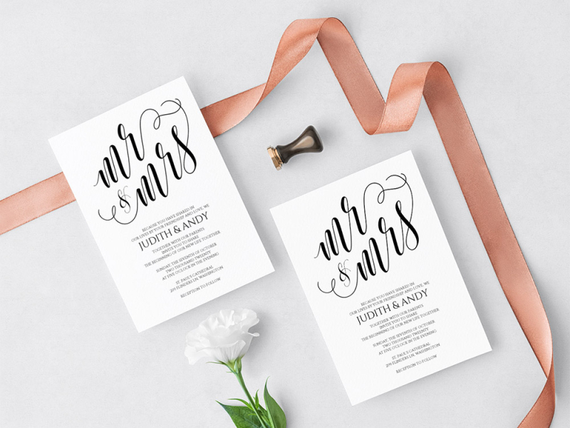 Free Elegant Wedding Invitation Template by Rio Sanchez on Dribbble