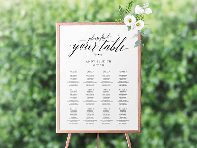 Free 16x20 Wedding Seating Chart Sign Template design free wedding freebie freebies interface wedding design wedding sign template