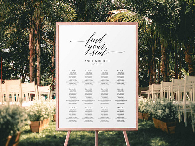 Free Modern Wedding Seating Chart Sign Template