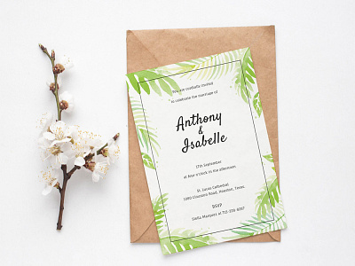 Free Palm Wedding Invitation Template