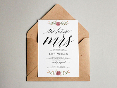 Free Rose Bridal Shower Invitation Template