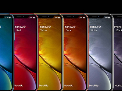 Free Multicolor iPhone XR Mockup