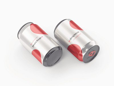 Free Double Soda Drink Can Mockup