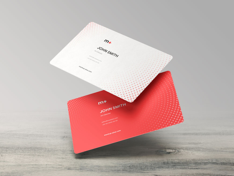 Download Free Flying Round Corner Business Card Mockup By Rio Sanchez On Dribbble PSD Mockup Templates