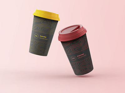 Two Flaoting Cups Mockup