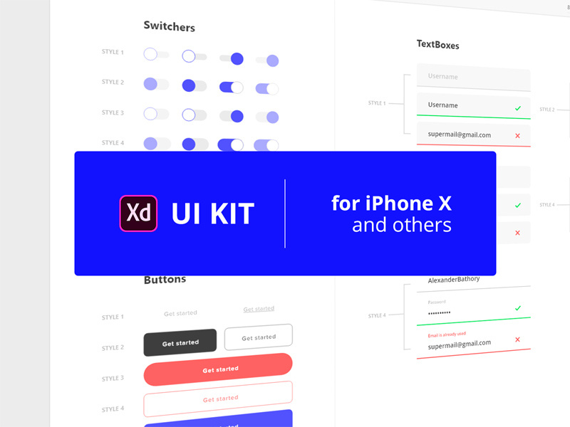 Ui кит наглядный пример Free UI Kit For Iphone X by Rio Sanchez on Dribbble