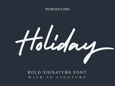 Holiday - Free Bold Script Font free bold font free font free script font free typeface freebie freebies script script font