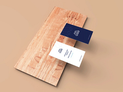 Free Business Cards Mockup Above Wood