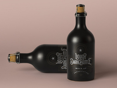 Free Liquor Bottle Mockup