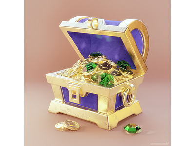 Treasure chest 3D game prop