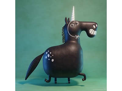 I'm a unicorn! 3d b3d blender blender3d cartoon character characterdesign crazy design eevee funny horn horse illustration illustrator unicorn whimsical