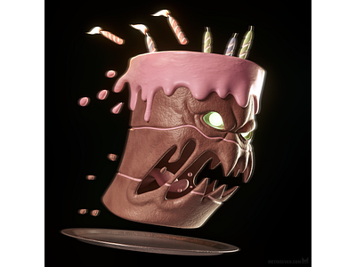 When your birthday coincides with Halloween... 🎂🎃 b3d birthday blender blender3d cake candles celebration character characterdesign creepy design halloween horror octanerender scary
