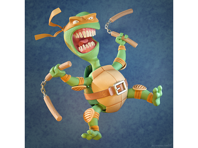 Cowabunga! 🐢 3d 3dmodeling artwork character design illustration mutant ninja teenage teenagemutantninjaturtles tmnt turtle