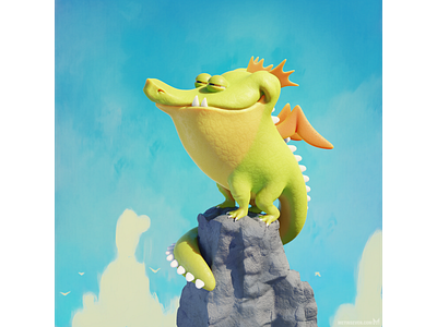 The content dragon 🐲 3dmodeler artwork b3d cartoon character characterdesign cute design dragon illustration rock zbrush