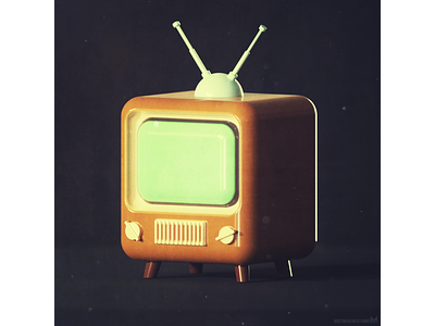 Retro TV 3d design icon retro television tv