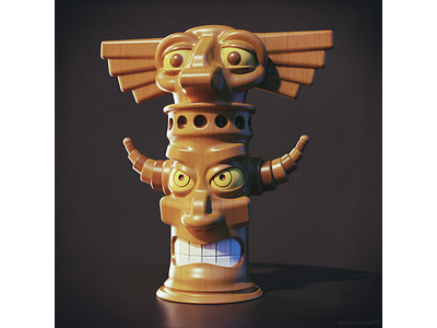 3D tiki totem character design 🗿 3d character characterdesign design illustration magicacsg statue tiki totem