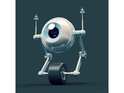 Wi-Feye robot character concept 🤖 3d character characterdesign conceptart design eye magicacsg robot unicycle wheel wifi