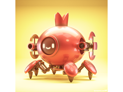 Cute red king crab robot tank 🦀🤖 3d b3d character characterdesign crab cute design king moi3d octane octanerender robot scifi tank vehicle
