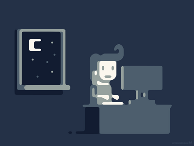 Nightly coder graphic logo design illustration
