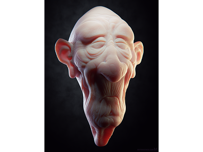 👴 Stylized old man head sculpture b3d