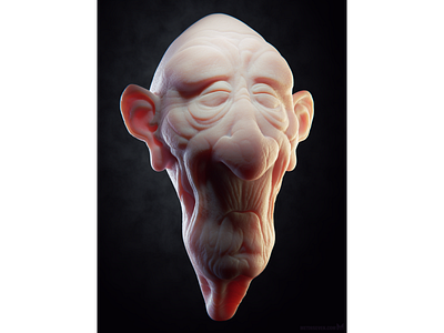 👴 Stylized old man head sculpture