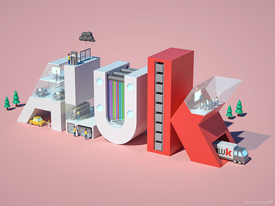 Stylized 3D illustration for ALUK b3d