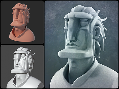 A man carved out of stone ─ Process