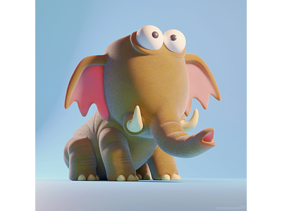 Cute baby mastodon character