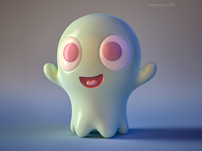 Boo-Boo — cute little ghost toy figure design 3d print 3d rendering character cute design figure ghost metin seven toy