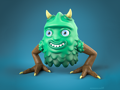 Forest monster 3D-printed toy design