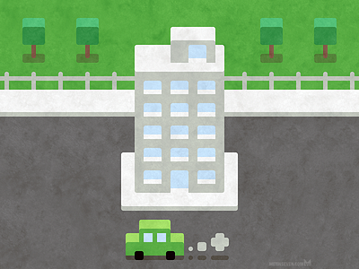 Iconic urban scene car city icon icons illustration image metin seven minimalism minimalistic stock urban vector