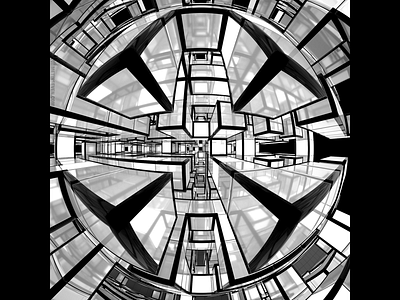 Mathroom sci-fi artwork 3d abstract art labyrinth math maze metin seven realism realistic rendering sci fi