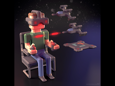 Virtual gamer low-poly artwork characterdesign digital games gaming lowpoly lowpoly3d lowpolyart lowpolygon sciencefiction scifi virtualreality vr