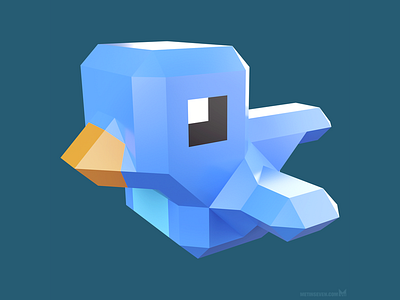 Cute low-poly Twitter bird character 3d bird character characterdesign cute lowpoly lowpoly3d lowpolyart lowpolygon twitter