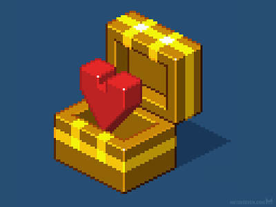 Treasure chest isometric pixel art