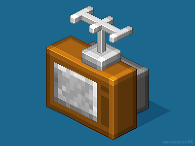 Retro TV — isometric pixel icon design icon isometric isometricpixelart minimalistic pixelart retro television tv vintage voxel voxels