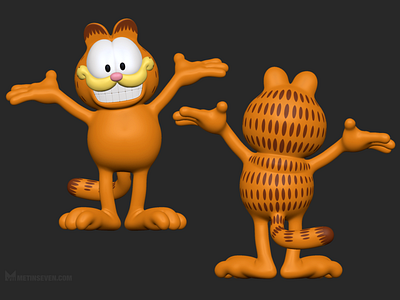 Garfield 3D model — impressions 3d 3dconversion 3dmodel 3dmodeling cartoon cartoony character garfield illustration sculpting zbrush