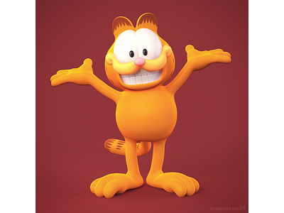 Garfield 3D model 3d 3dconversion 3dmodel 3dmodeling cartoon cartoony character garfield illustration keyshot sculpting zbrush
