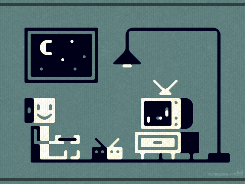 Retro fun — animated GIF illustration by Metin Seven on Dribbble