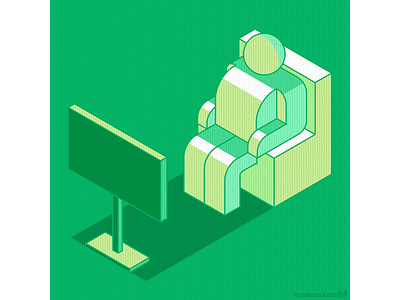 TV viewer — stylized isometric illustration character illustration illustrator isometric npr rendering sofa stylized television tv vector viewer