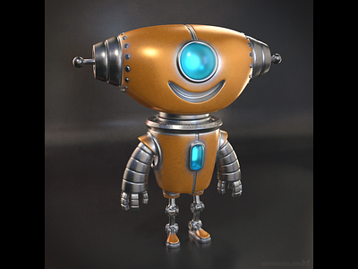 Cute little 3D robot character design 3d 3d modeler 3d rendering character character design cute design figure illustration little mascot robot