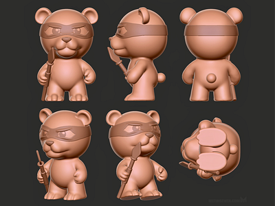 Bear toy model for a collectibles producer