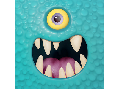 Cartoony monster face 3d artwork cartoony character design face fun gezicht illustratie illustration karakter metin seven model monster ontwerp whimsical