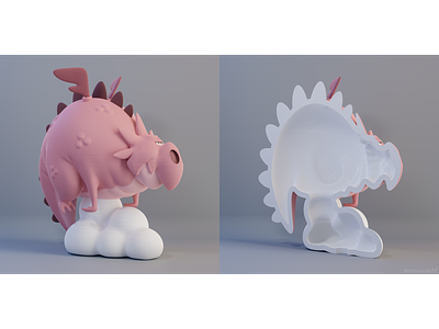 Cartoony dragon 3D print 3d art 3d artist 3d model 3d modeler 3d print 3d printer 3d sculpture cartoony draak dragon