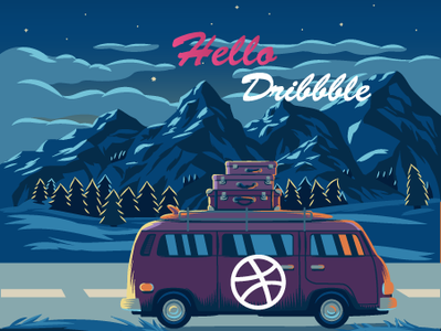 Hello Dribbble adobe illustrator