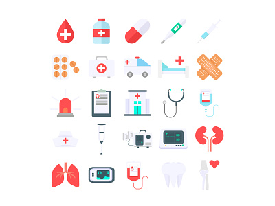 Medical Kit Elements Flat Icons flat icon icon illustration illustrator vector