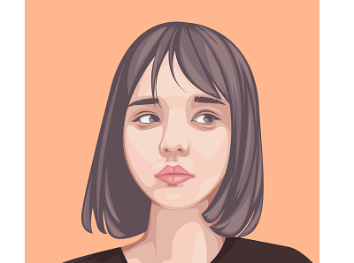 cute girl art design illustration illustrator portrait vector vexel work