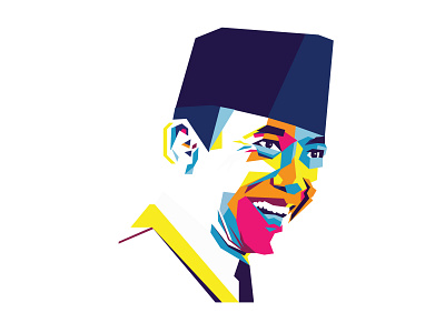 soekarno dribbble art character colourful creative illustration illustrator pop portrait vector vexel