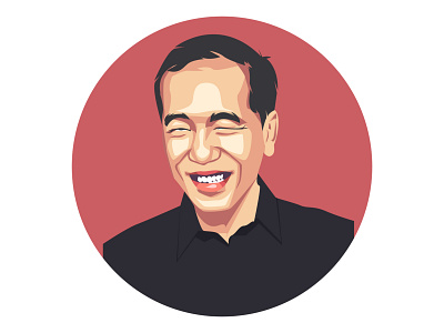 jokowi flat icon avatar app art character design icon illustrator logo portrait typography ui vector